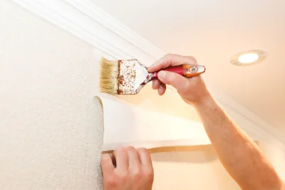 Pose de papier peint à Espeluche — revêtements muraux et toiles de verre
